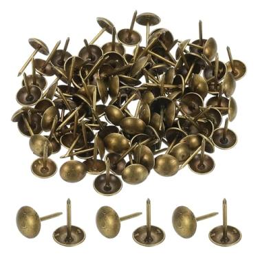 Imagem de PATIKIL 500 peças de tachinhas de estofamento 1,6 cm x 7/40.6 cm diâmetro da cabeça vintage pinos de unhas de polegar cabeça redonda pino de metal para decoração de sofá de móveis faça você mesmo