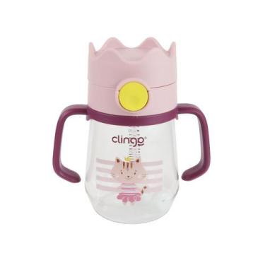 Imagem de Copo de Transição Tritan com Canudo de Silicone - 240ml, Rosa - German