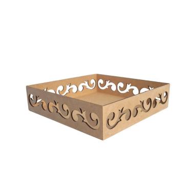 Imagem de Bandeja Personalizada Para Café Da Manhã 100% Mdf (20x20x05) Mdf Cru