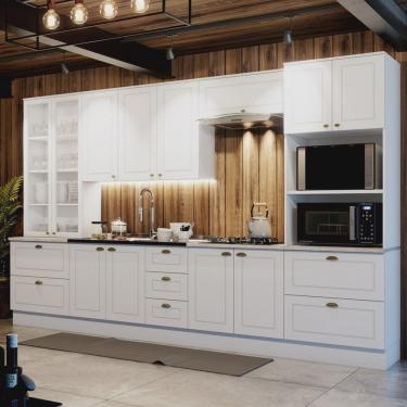 Imagem de Cozinha Completa 6 Peças Com Cristaleira Emily Espresso Móveis