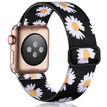 Imagem de Vcegari Pulseira solo de nylon elástico compatível com Apple Watch séries 10, 9, 8, 7, 6, 5, 4, 3, 2 e 1 SE, Ultra 2/Ultra de 40 mm, 41 mm, 38 mm, 42 mm, 44 mm, 46 mm, 46 mm, 49 mm, 49 mm, 40 mm, 41