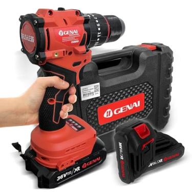 Imagem de Parafusadeira Furadeira e Parafusadeira Brushless Parafusadeira e Furadeira Kit Parafusadeira 36V Com Impacto Profissional 1750r/min 65N.m Com 2 Bateria