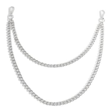 Imagem de Corrente tipo carteira, calça, corrente, bolso, corrente, cinto, corrente para chaveiro, hip-hop, moda, corrente prata, long, Metal, Sem Pedra Preciosa