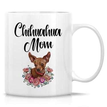 Imagem de Retreez Caneca engraçada - Adorável Chihuahua Mom Dog Lover Chihuahuas Dog Owner Gift 325 ml Canecas de café de cerâmica - Humor Sarcasmo Motivacional Inspirador Presente de aniversário para sua irmã amiga colega de trabalho mulheres