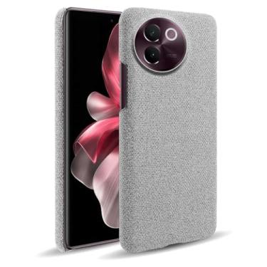 Imagem de Capa para vivo V30E 5G,Capa desenhada em lona,Case Protetora Ultrafina com Empunhadura Macia,Design em Tecido Antichoque e Antiarranhões-Light gray