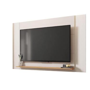 Imagem de Painel Para Tv Até 65 Polegadas 1,80m Com Impressão 3D Intense Caemmun Madeir/off