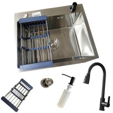Imagem de Kit Cuba Gourmet 50x40cm + Torneira Monocomando Extensível Cozinha - M