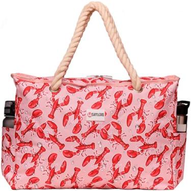 Imagem de SHYLERO Bolsa de praia e bolsa de piscina. Tem bolsa hermética, suporte de chave. Bolsa de praia com zíper, impermeável (IP64) - L22xH15xW6