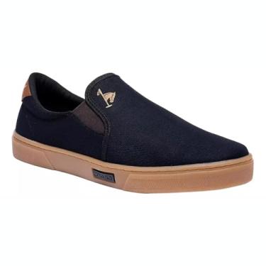 Imagem de Sapatenis Casual Masculino Polo Joy Tênis Slip On Iate sem Cadarço Cano Baixo Leve (Preto/Latex, BR, Adulto, Numérico, 44)