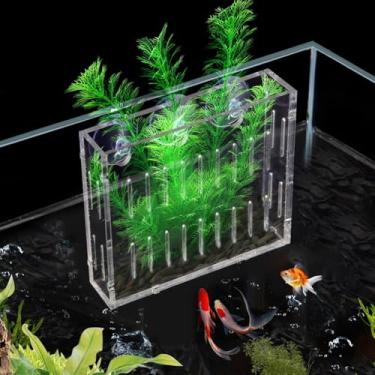 Imagem de La La Pet Mini ventosa de acrílico para plantas aquáticas, suporte de vaso transparente para aquário e aquário grande