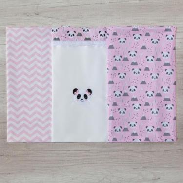 Imagem de Cueiro 3 Peças Para Bebe Estampado Menina - Miguel Baby, Panda rosa