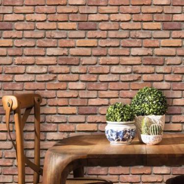 Imagem de Papel de Parede Tijolinho Vermelho e Marrom - Inove Papéis de Parede 