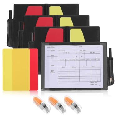 Imagem de Kisangel 1 conjunto de cartas amarelas e vermelhas futebol vermelho amarelo conjunto de cartas vermelhas e amarelas para equipamentos de árbitro de futebol de vôlei