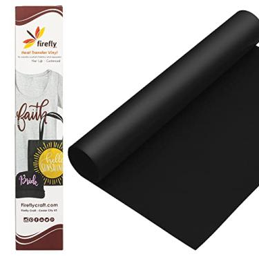 Imagem de Firefly Craft 3D folha de vinil de transferência de calor | vinil espesso HTV | vinil de ferro em vinil com 3 dimensões para Cricut e silhueta | vinil de pressão térmica estilo tijolo para camisas - 30,48 cm x 50,80 cm, 3D Black, 1 sheet, 1