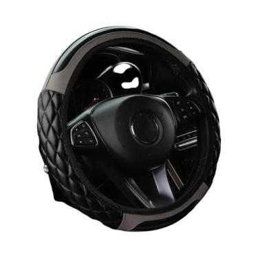Imagem de Capa de Volante de Couro com Fibra de Carbono e Bordado de Cristal - 1