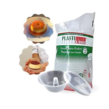 Imagem de Forma para Pudim Pequena com tampa - 120ml - c/10 - Plastilânia - PLAS