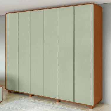 Imagem de Guarda Roupa Casal Ambiente Loop 6 Portas Frassino Salvia com Pés – Lopas