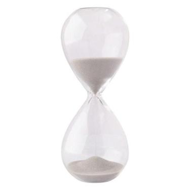 Imagem de Ampulheta Decorativa Vidro Borossilicato 5 min Prata Branco Dourado 13