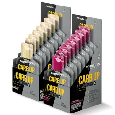 Imagem de Kit 2x Carb Up Gel Black Display C/10 Sachês Cada - Probióticaa - Repositor de Energia (2 Caxias, Baunilha/Guarana com Açai)