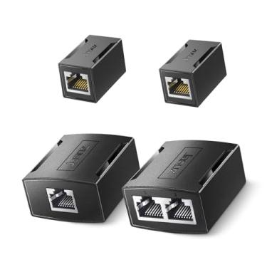 Imagem de Divisor Ethernet 1 a 2, adaptador divisor de rede, acoplador RJ45, conectores de Internet de cabo de extensão Ethernet, 1000Mbps de alta velocidade para cabo Cat 5/5e/6/7/8