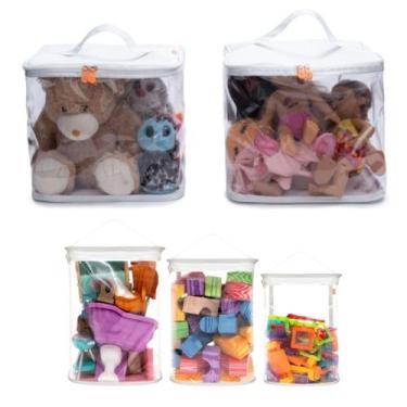 Imagem de Kit 5 Organizadores para Brinquedos Infantis com Zíper - Momis Petit, 