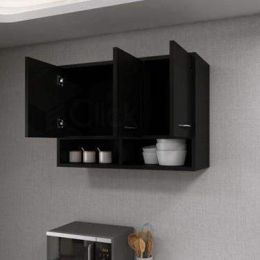 Imagem de Armário Aéreo Para Cozinha 3 Portas Organizador Multiuso - ClickForte,