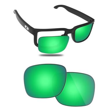 Imagem de Fiskr Lentes polarizadas de substituição compatíveis com óculos de sol Oakley Holbrook XL OO9417 59 mm, resistente a impactos e ajuste perfeito - verde esmeralda