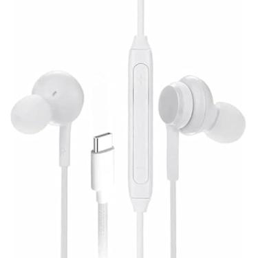 Imagem de Fones de Ouvido com Fio Premium, Entrada Tipo-C (USB-C), À Prova de Suor, Microfone Embutido, Compatível com Samsung, Motorola, LG PREMIUM, iOS/Entrada Tipo-C (Branco)