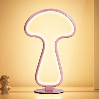 Imagem de Zyglowx Luminária De Mesa Moderna Em Formato Cogumelo Rosa - Cabeceira Pequena E Exclusiva 12" Com Luz Quente, Decoração Para Quarto, Sala Estar, Criado-Mudo, Cômoda, Escrivaninha Fofa Quarto Menina