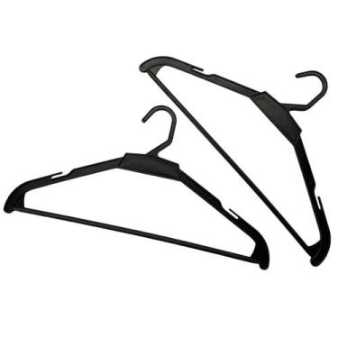 Imagem de Cabide Para Calça Camisas Roupas 20 Unidades Adulto Atacado 42cm Preto