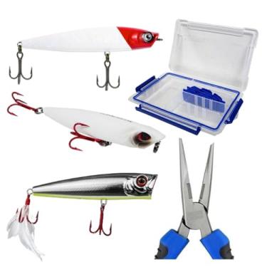 Imagem de Marine Sports, Super Kit Iscas Artificiais Marine Sports Animal Pro Slider Vulcan Superficie + Alicate e Estojo Cor:Kit 1