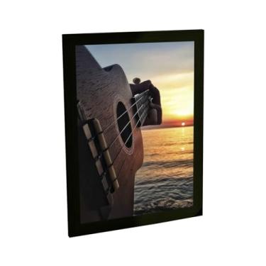 Imagem de Quadro Decorativo Violão Angulo Praia Mar Musica Banda Poster Quarto Sala