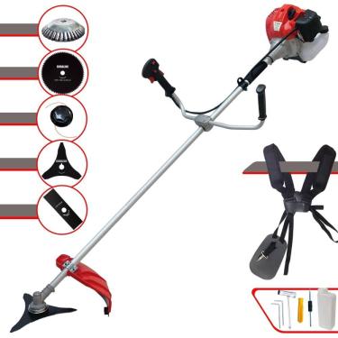 Imagem de Roçadeira CG430P Anmax À Gasolina 43cc 2HP 9.000rpm 5 Em 1 Com Carretel + Faca 2 Pontas + Faca 3 Pontas + Faca 80 Dentes + Escova de Aço Circular