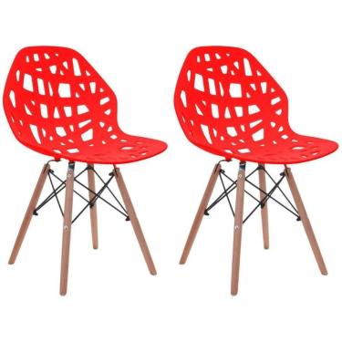 Imagem de Kit 2 Cadeiras De Design Eames Akron Vermelho