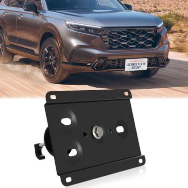 Imagem de Suporte de placa de carro para para-choque dianteiro compatível com Honda CR-V 2012-2023 sem broca grade frontal moldura de placa de licença kit de montagem de suporte antifurto acessórios de carro