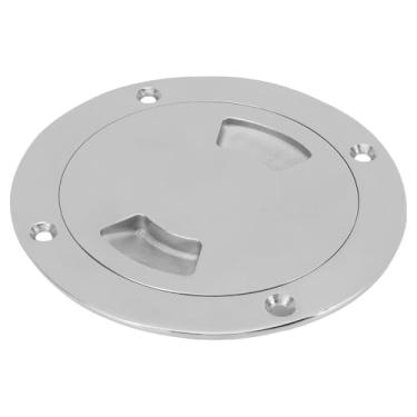 Imagem de Escotilha de barco de 10 cm, placa de convés de escotilha de inspeção antiderrapante redonda de aço inoxidável 316 com tampa destacável, vedação de anel de borracha, polimento espelhado alto para