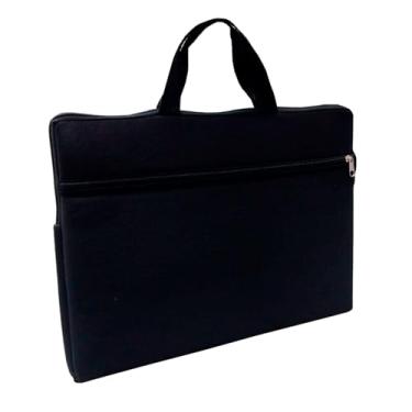 Imagem de Case Capa Maleta Premium Para Notebook Laptop de 15,6 com Alça de Mão Alça de Ombro e Zíper Lateral - Preto Isoflex