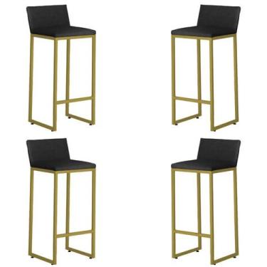 Imagem de Kit 4 Banqueta Alta Dani Reforçada Decorativa Balcão Bancada Cozinha B