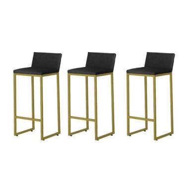 Imagem de Kit 3 Banqueta Alta Dani Reforçada Decorativa Balcão Bancada Cozinha B