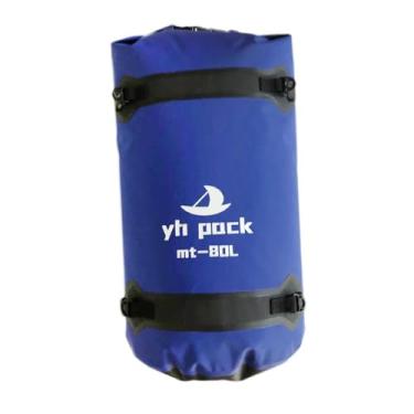 Imagem de Aymzbd Bolsa seca à prova d'água para homens e mulheres, bolsa traseira para motocicleta, grande capacidade de armazenamento para natação, Azul 80l