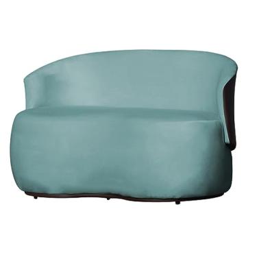 Imagem de Namoradeira 2 Lugares Orgânica Decorativa Beatriz Veludo - Montanaris Decor (Azul Turquesa)