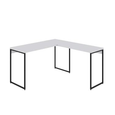 Imagem de Mesa em L Office 135X140X75cm DYML5135 Branco Chess - Est.Branca