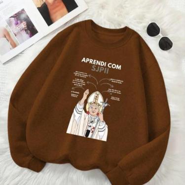 Imagem de Moletom Unissex GOLA CARECA Estamp São João Paulo Segundo Look Cristão