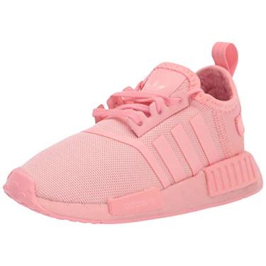 Imagem de adidas Originals Tênis infantil unissex NMD_r1 elástico, Rosa glória/rosa glória., 7.5 Toddler