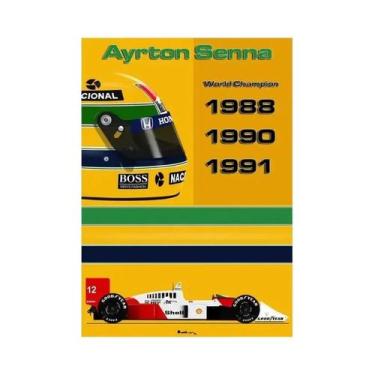 Imagem de Pôster De Piloto De Corrida Ayrton Senna F1 Grand Prix Motorsport Capa
