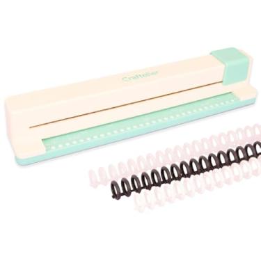 Imagem de Craftelier - Máquina de encadernação de 30 furos para planejadores - formatos de tamanho de letra A4, A5, A6, A7 e EUA - com 6 espinhos de tons de preto e branco - Perfurador com capacidade de 5