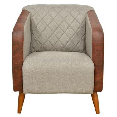 Imagem de Poltrona Cadeira Decorativa Sala Estar Silmara Luxo Linho Compose - Montanaris Decor