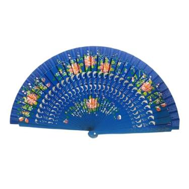 Imagem de Dynwave Ventilador de mão dobrável multiuso para presente de apresentação de fotos, Azul