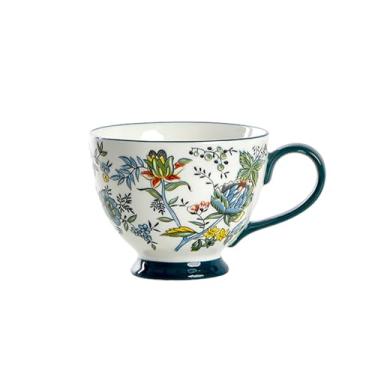 Imagem de Xícara de café da manhã retrô de cerâmica sob o esmalte simples e delicado para uso doméstico chinês - xícara de café da manhã