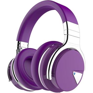 Imagem de Fones De Ouvido Com Cancelamento De Ruído Ativo E7 Fones De Ouvido Bluetooth Sem Fio Com Microfone Fones De Ouvido De Graves Profundos Sobre A Orelha, 30 Horas De Reprodução, Fon, Purple